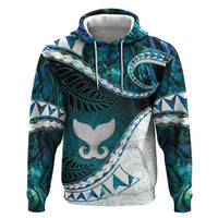 Aotearoa New Zealand Zip Hoodie Maori Wera Paua Shell Teal Glitter LT05 Pullover Hoodie Teal - Polynesian Pride