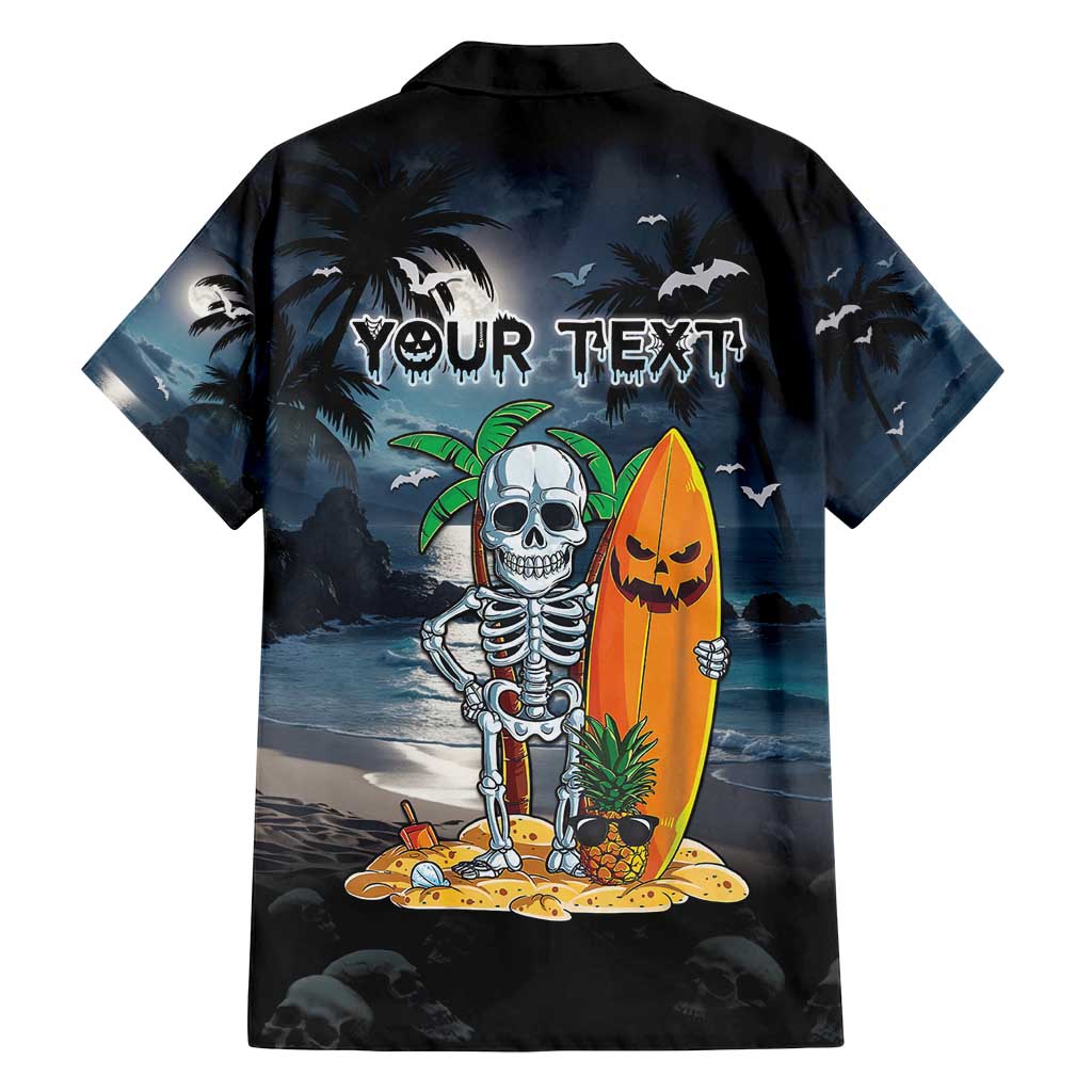 Personalised Hawaii Halloween Family Matching Long Sleeve Bodycon Dress and Hawaiian Shirt Hallowaiian Skeleton Surf LT05 - Polynesian Pride