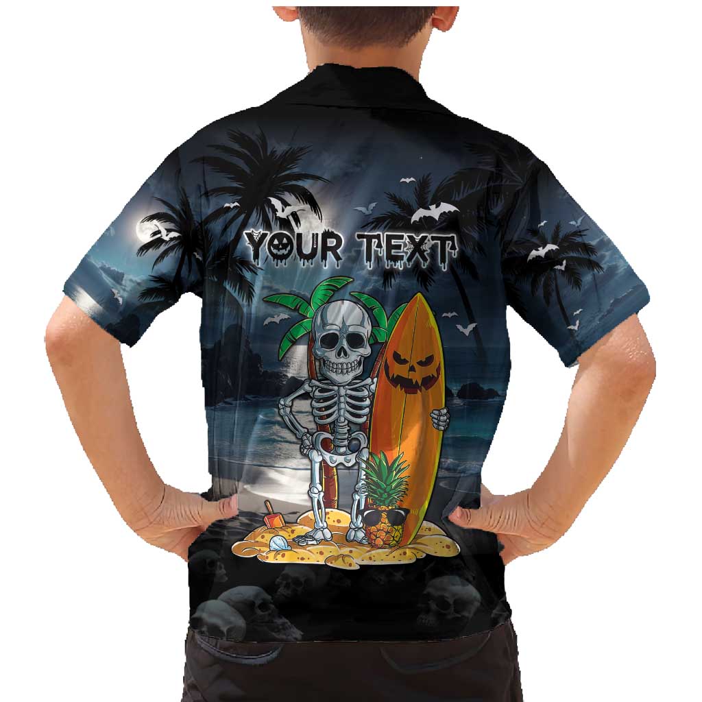 Personalised Hawaii Halloween Family Matching Mermaid Dress and Hawaiian Shirt Hallowaiian Skeleton Surf LT05 - Polynesian Pride