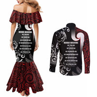 New Zealand Aotearoa Mana Wahine Couples Matching Mermaid Dress and Long Sleeve Button Shirt