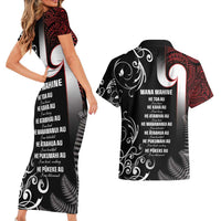 New Zealand Aotearoa Mana Wahine Couples Matching Short Sleeve Bodycon Dress and Hawaiian Shirt LT05 - Polynesian Pride