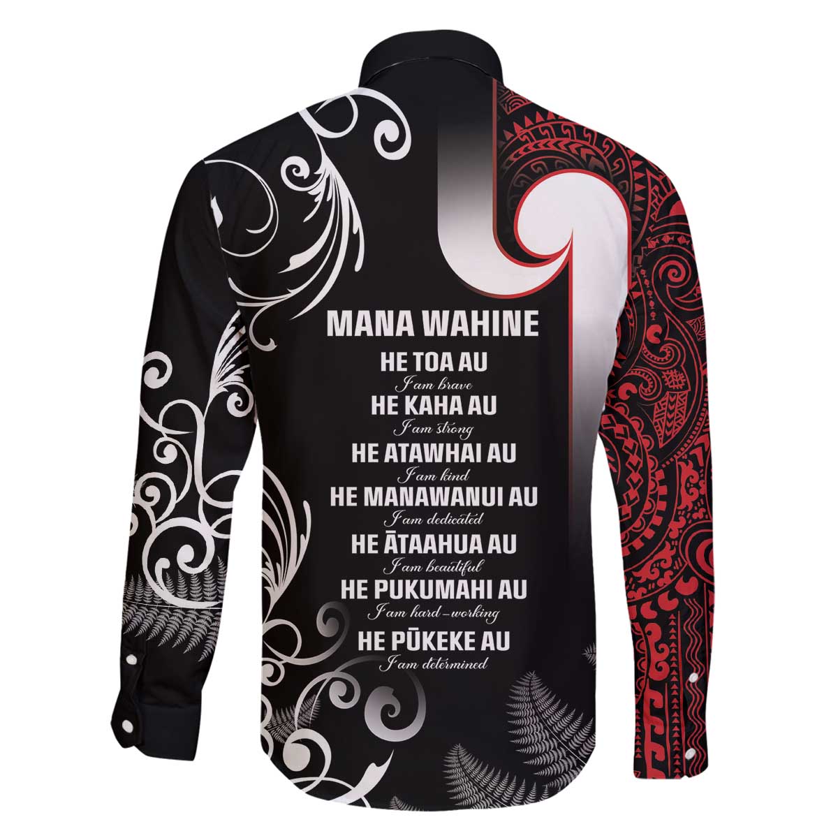 New Zealand Aotearoa Mana Wahine Family Matching Off The Shoulder Long Sleeve Dress and Hawaiian Shirt LT05 - Polynesian Pride