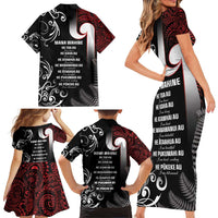 New Zealand Aotearoa Mana Wahine Family Matching Short Sleeve Bodycon Dress and Hawaiian Shirt LT05 - Polynesian Pride