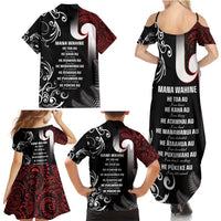 New Zealand Aotearoa Mana Wahine Family Matching Summer Maxi Dress and Hawaiian Shirt LT05 - Polynesian Pride