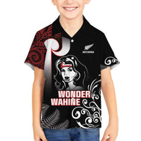 New Zealand Aotearoa Mana Wahine Family Matching Summer Maxi Dress and Hawaiian Shirt LT05 Son's Shirt Black - Polynesian Pride