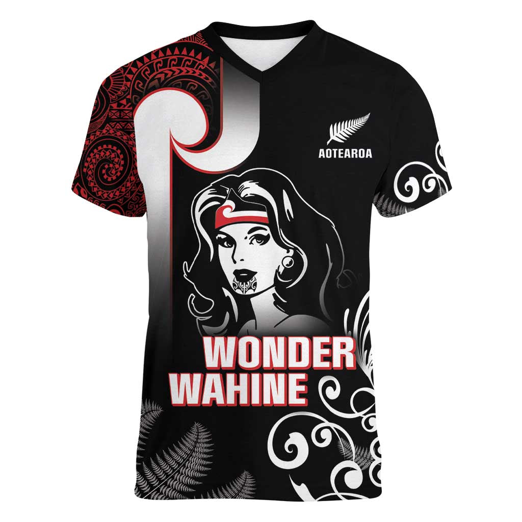 New Zealand Aotearoa Mana Wahine Women V-Neck T-Shirt