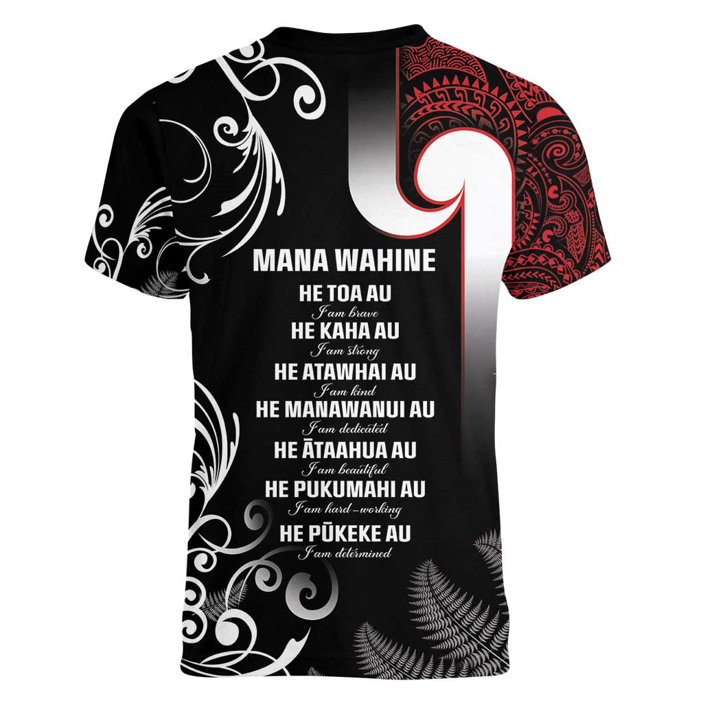 New Zealand Aotearoa Mana Wahine Women V-Neck T-Shirt