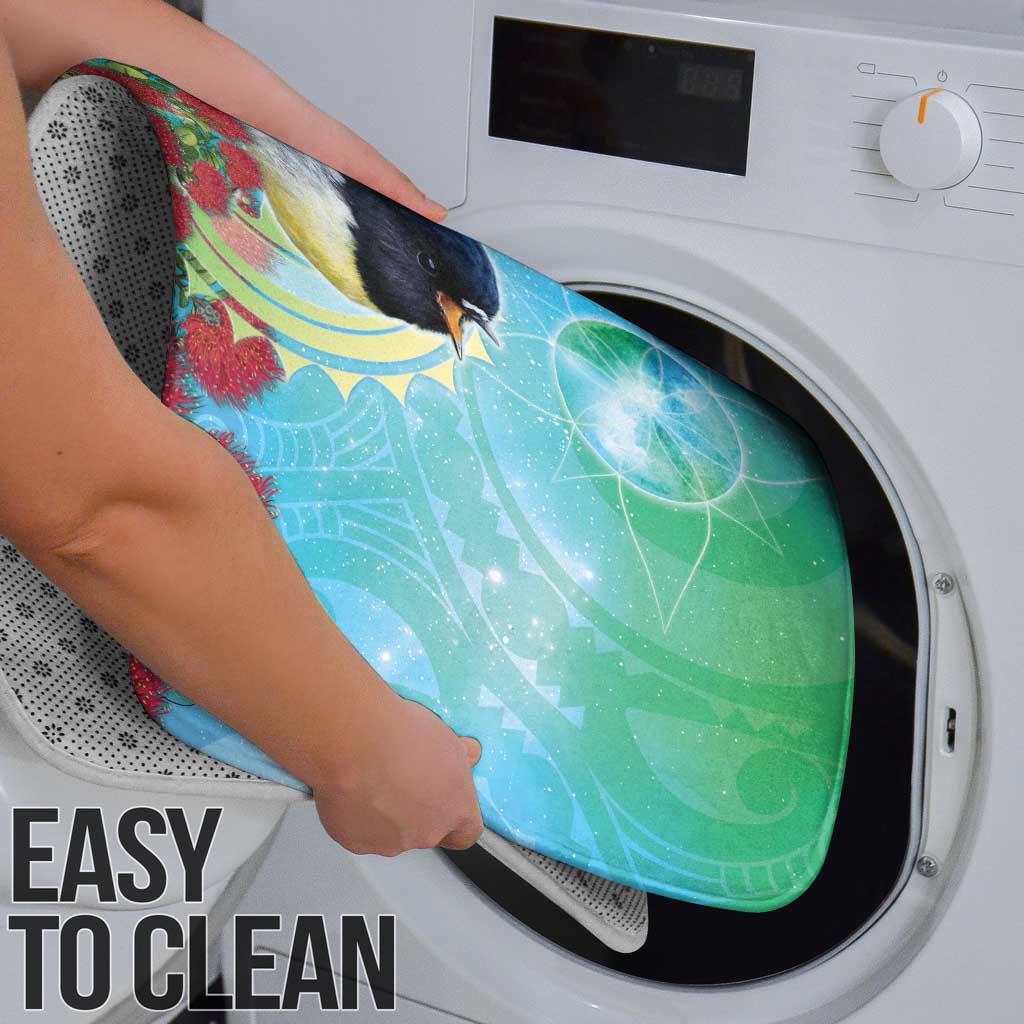 New Zealand Tomtit Bathroom Set Maori Koru With Pohutukawa Galaxy Style - Polynesian Pride