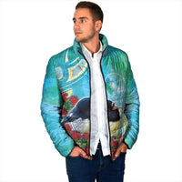 New Zealand Tomtit Padded Jacket Maori Koru With Pohutukawa Galaxy Style - Polynesian Pride