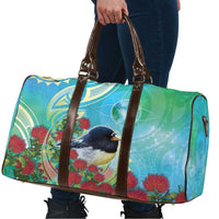 New Zealand Tomtit Travel Bag Maori Koru With Pohutukawa Galaxy Style - Polynesian Pride