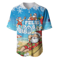 Guam Christmas Baseball Jersey Felis Pasgua Chilling Santa - Polynesian Pride