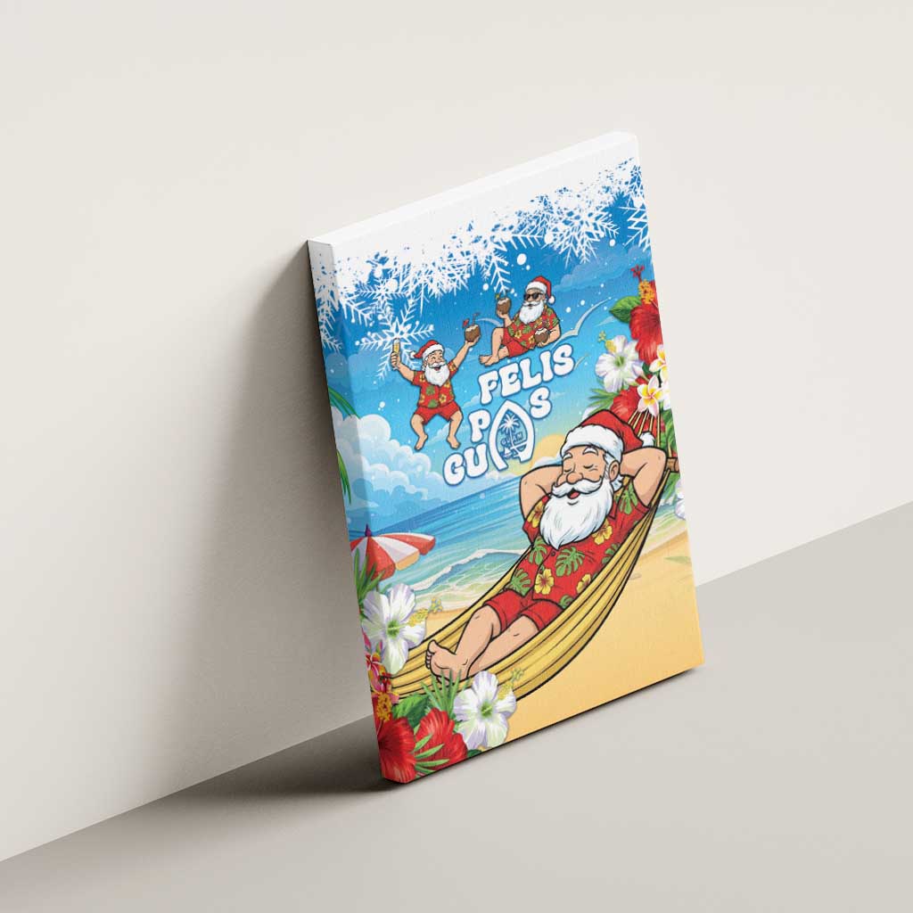 Guam Christmas Canvas Wall Art Felis Pasgua Chilling Santa - Polynesian Pride