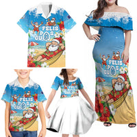Guam Christmas Family Matching Off Shoulder Maxi Dress and Hawaiian Shirt Felis Pasgua Chilling Santa LT05 - Polynesian Pride