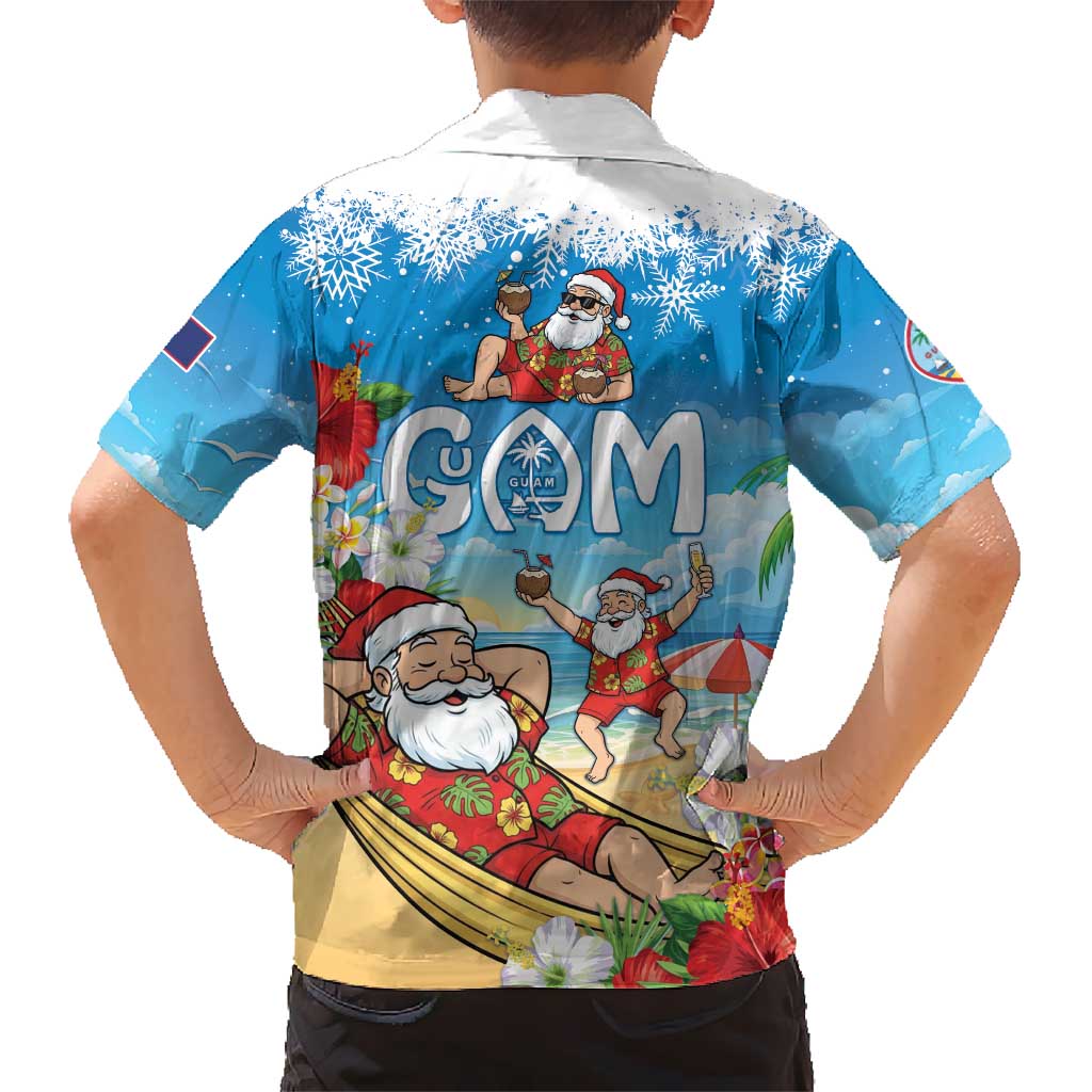 Guam Christmas Family Matching Puletasi and Hawaiian Shirt Felis Pasgua Chilling Santa LT05 - Polynesian Pride