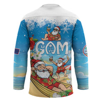 Guam Christmas Hockey Jersey Felis Pasgua Chilling Santa - Polynesian Pride