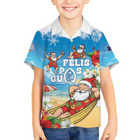Guam Christmas Kid Hawaiian Shirt Felis Pasgua Chilling Santa - Polynesian Pride