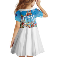 Guam Christmas Kid Short Sleeve Dress Felis Pasgua Chilling Santa - Polynesian Pride