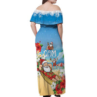 Guam Christmas Off Shoulder Maxi Dress Felis Pasgua Chilling Santa LT05 - Polynesian Pride