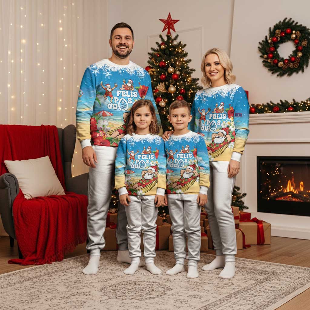 Guam Christmas Pajama Set Felis Pasgua Chilling Santa - Polynesian Pride
