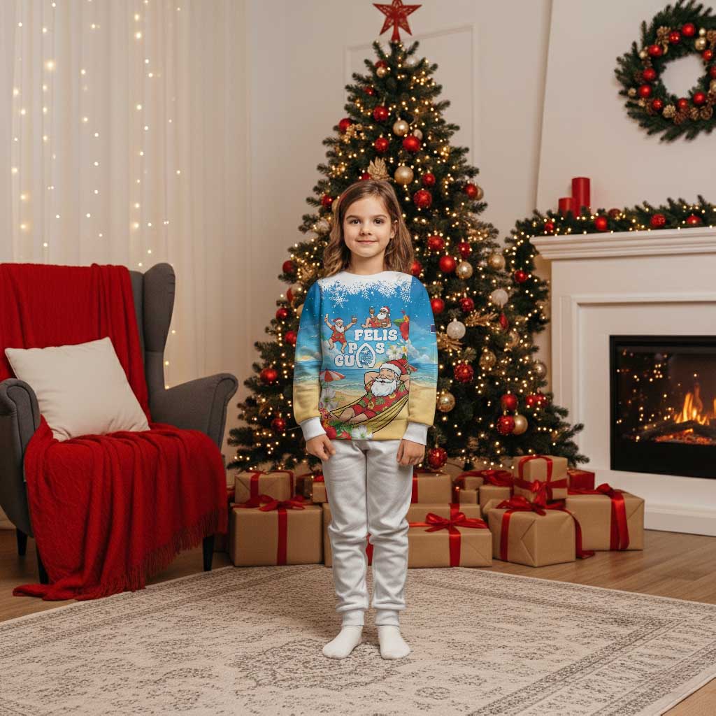 Guam Christmas Pajama Set Felis Pasgua Chilling Santa - Polynesian Pride