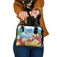 Guam Christmas Shoulder Handbag Felis Pasgua Chilling Santa - Polynesian Pride