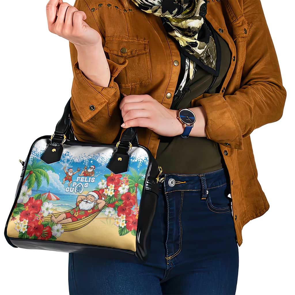 Guam Christmas Shoulder Handbag Felis Pasgua Chilling Santa - Polynesian Pride
