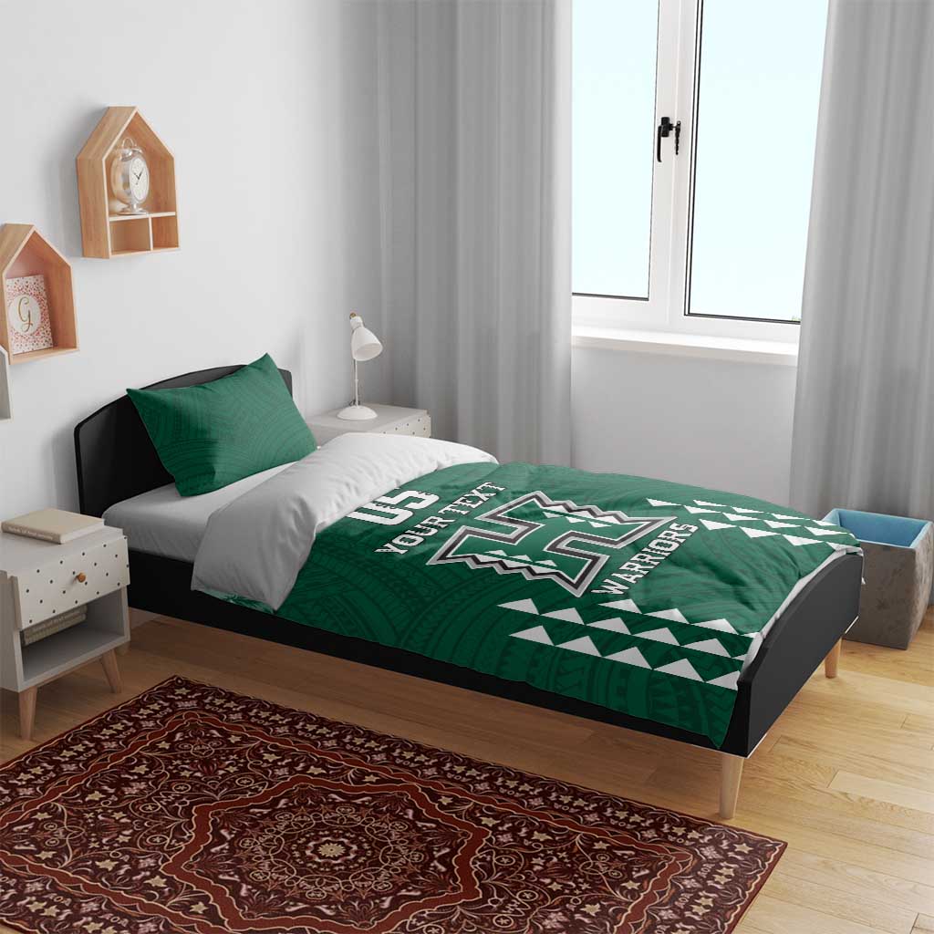 Custom Hawaii Football Bedding Set Rainbow Warriors Tropical Vibes - Polynesian Pride