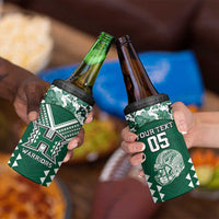 Custom Hawaii Football 4 in 1 Can Cooler Tumbler Rainbow Warriors Tropical Vibes - Polynesian Pride