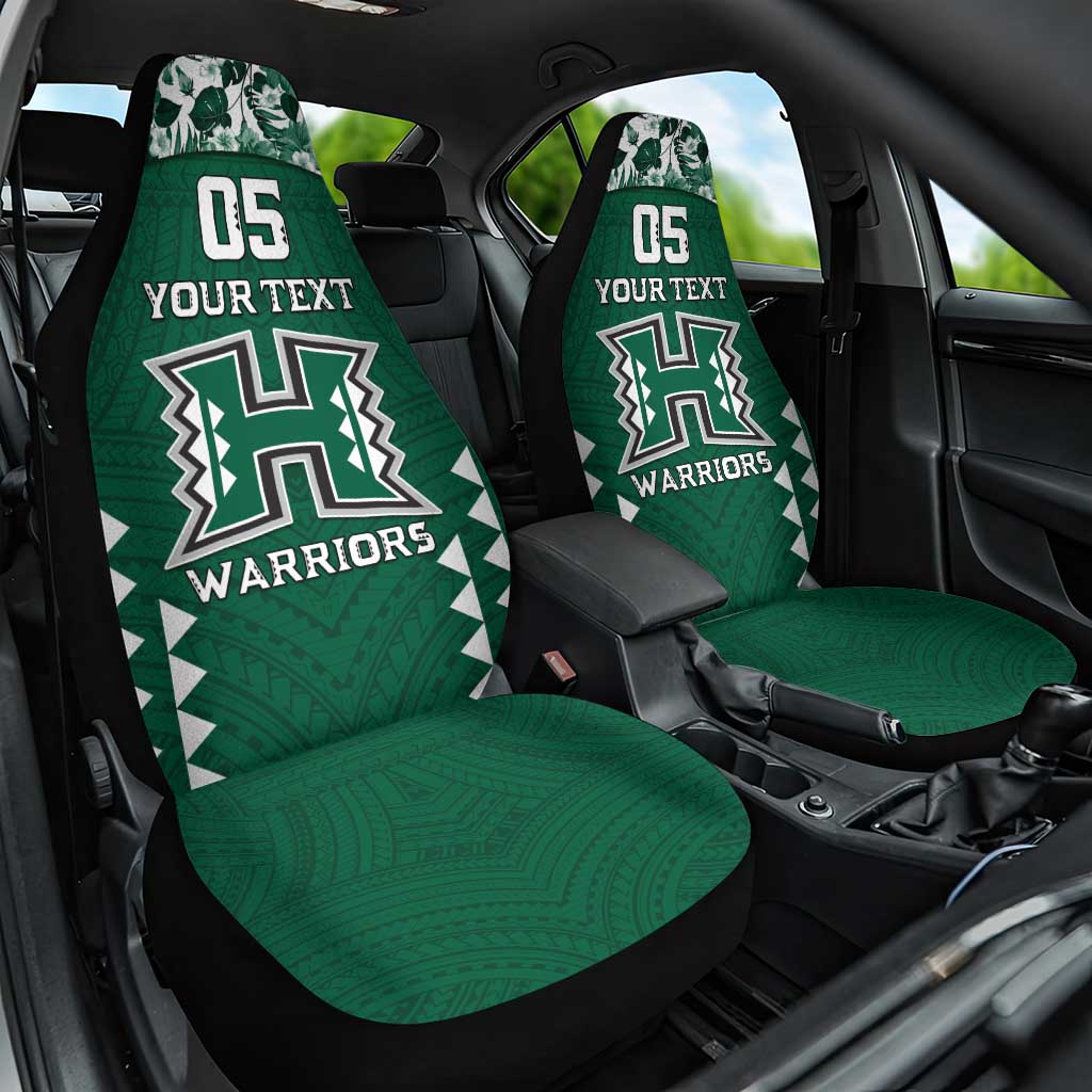 Custom Hawaii Football Car Seat Cover Rainbow Warriors Tropical Vibes - Polynesian Pride