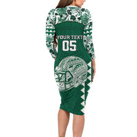 Custom Hawaii Football Family Matching Long Sleeve Bodycon Dress and Hawaiian Shirt Rainbow Warriors Tropical Vibes LT05 - Polynesian Pride