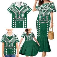 Custom Hawaii Football Family Matching Mermaid Dress and Hawaiian Shirt Rainbow Warriors Tropical Vibes LT05 - Polynesian Pride