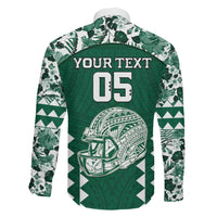Custom Hawaii Football Family Matching Off The Shoulder Long Sleeve Dress and Hawaiian Shirt Rainbow Warriors Tropical Vibes LT05 - Polynesian Pride