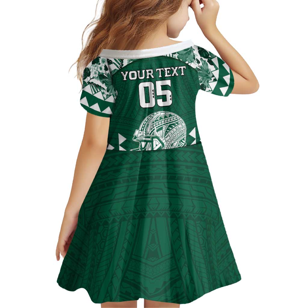 Custom Hawaii Football Family Matching Off Shoulder Short Dress and Hawaiian Shirt Rainbow Warriors Tropical Vibes LT05 - Polynesian Pride