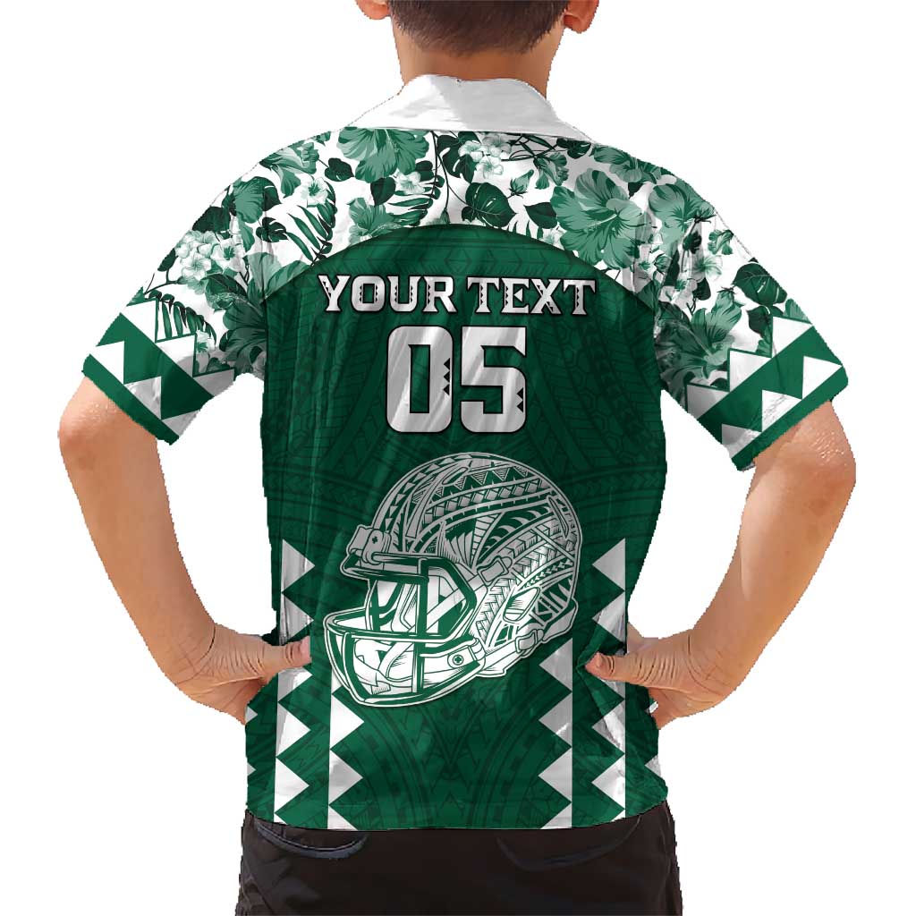 Custom Hawaii Football Family Matching Short Sleeve Bodycon Dress and Hawaiian Shirt Rainbow Warriors Tropical Vibes LT05 - Polynesian Pride