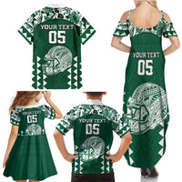 Custom Hawaii Football Family Matching Summer Maxi Dress and Hawaiian Shirt Rainbow Warriors Tropical Vibes LT05 - Polynesian Pride