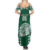 Custom Hawaii Football Family Matching Summer Maxi Dress and Hawaiian Shirt Rainbow Warriors Tropical Vibes LT05 - Polynesian Pride
