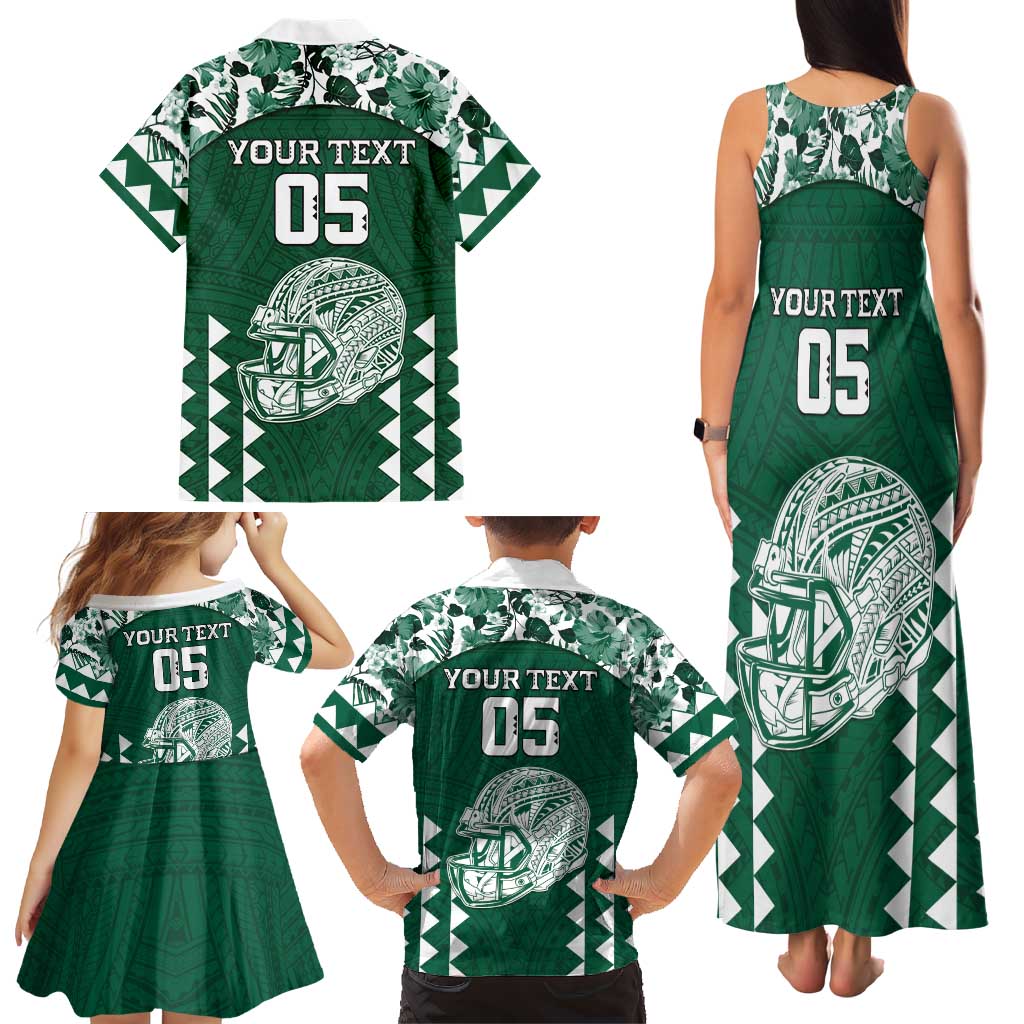 Custom Hawaii Football Family Matching Tank Maxi Dress and Hawaiian Shirt Rainbow Warriors Tropical Vibes LT05 - Polynesian Pride