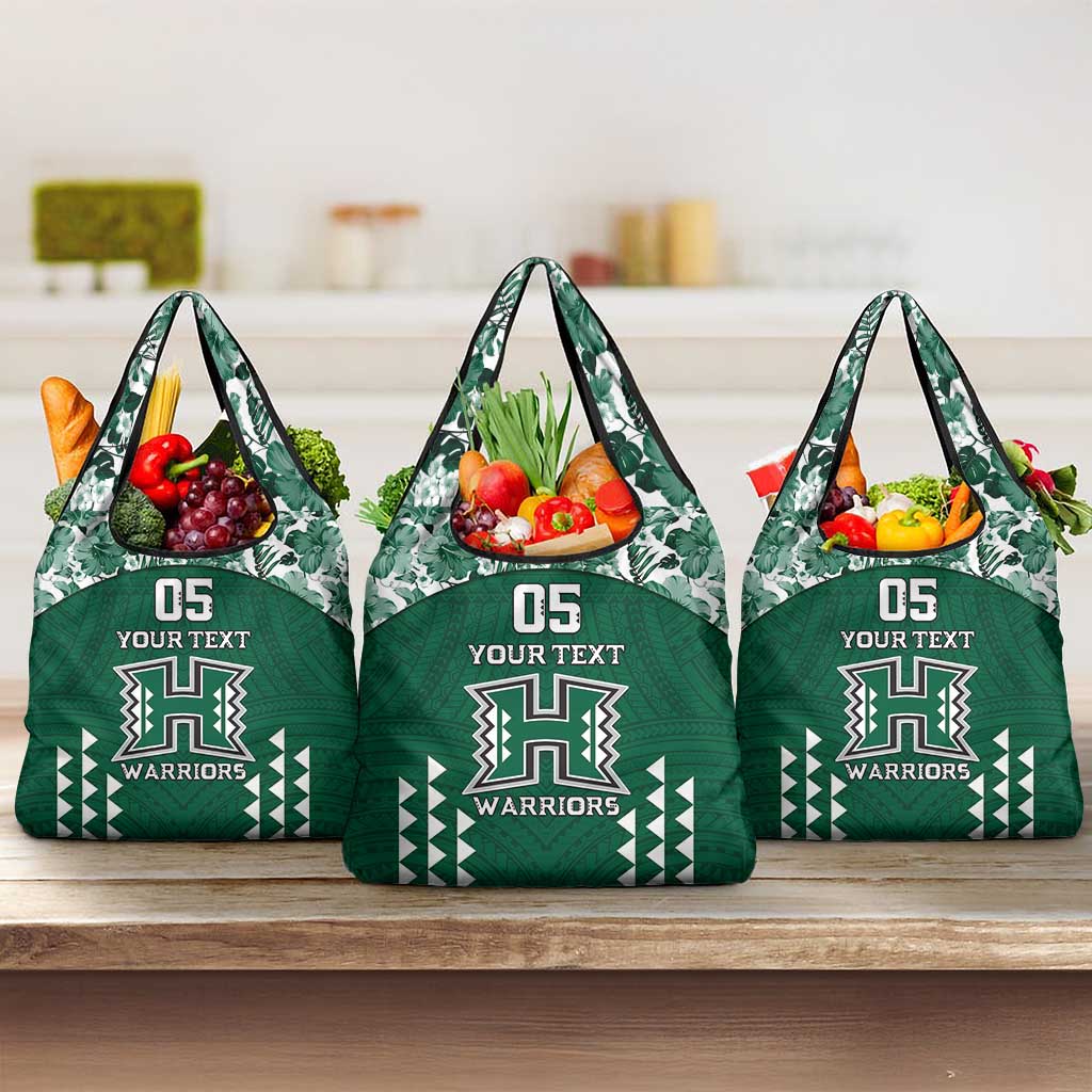 Custom Hawaii Football Grocery Bag Rainbow Warriors Tropical Vibes - Polynesian Pride