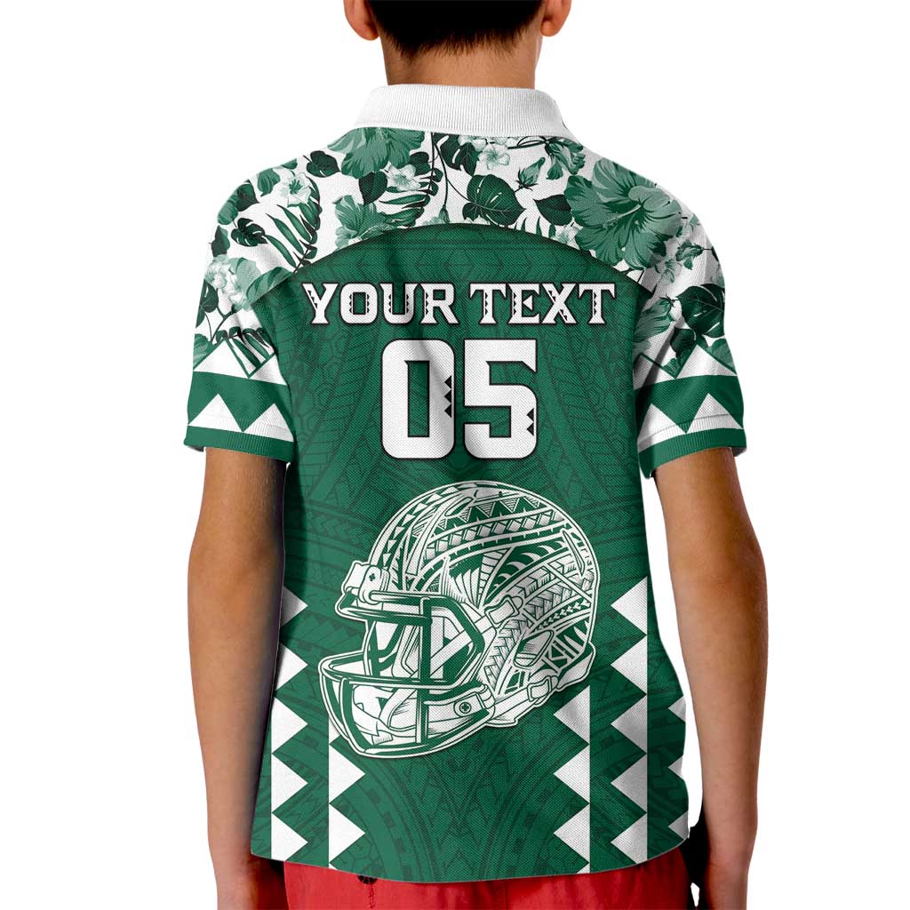 Custom Hawaii Football Kid Polo Shirt Rainbow Warriors Tropical Vibes - Polynesian Pride