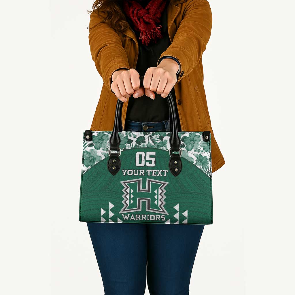 Custom Hawaii Football Leather Bag Rainbow Warriors Tropical Vibes - Polynesian Pride