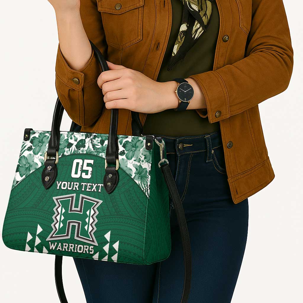 Custom Hawaii Football Leather Bag Rainbow Warriors Tropical Vibes - Polynesian Pride