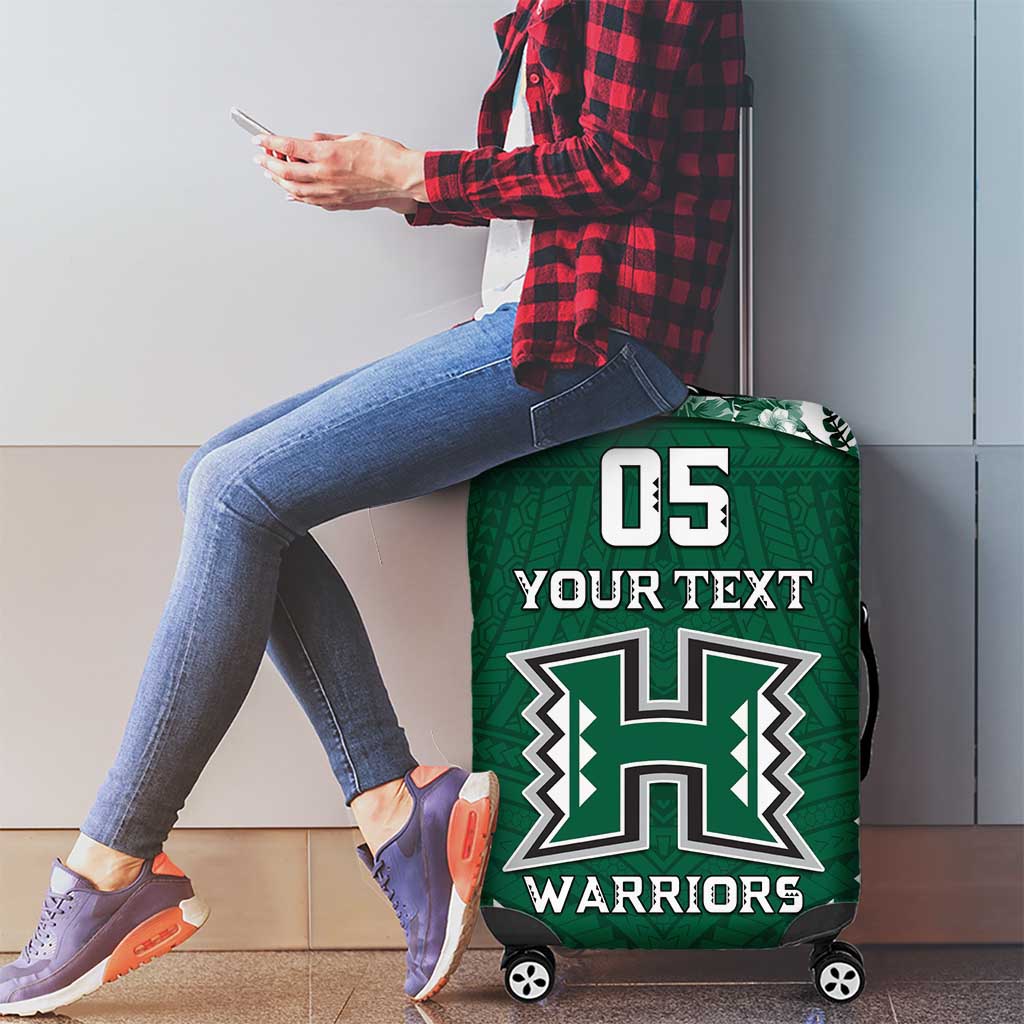 Custom Hawaii Football Luggage Cover Rainbow Warriors Tropical Vibes - Polynesian Pride