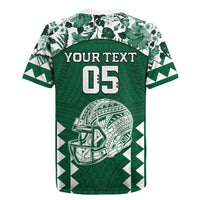 Custom Hawaii Football Rugby Jersey Rainbow Warriors Tropical Vibes - Polynesian Pride