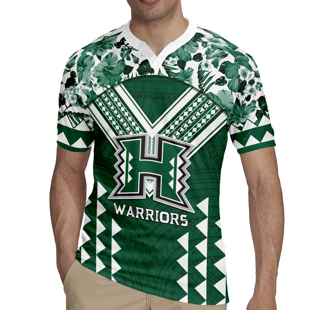 Custom Hawaii Football Rugby Jersey Rainbow Warriors Tropical Vibes - Polynesian Pride