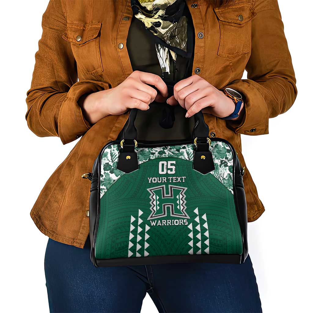 Custom Hawaii Football Shoulder Handbag Rainbow Warriors Tropical Vibes - Polynesian Pride