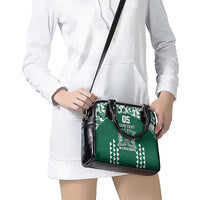 Custom Hawaii Football Shoulder Handbag Rainbow Warriors Tropical Vibes - Polynesian Pride