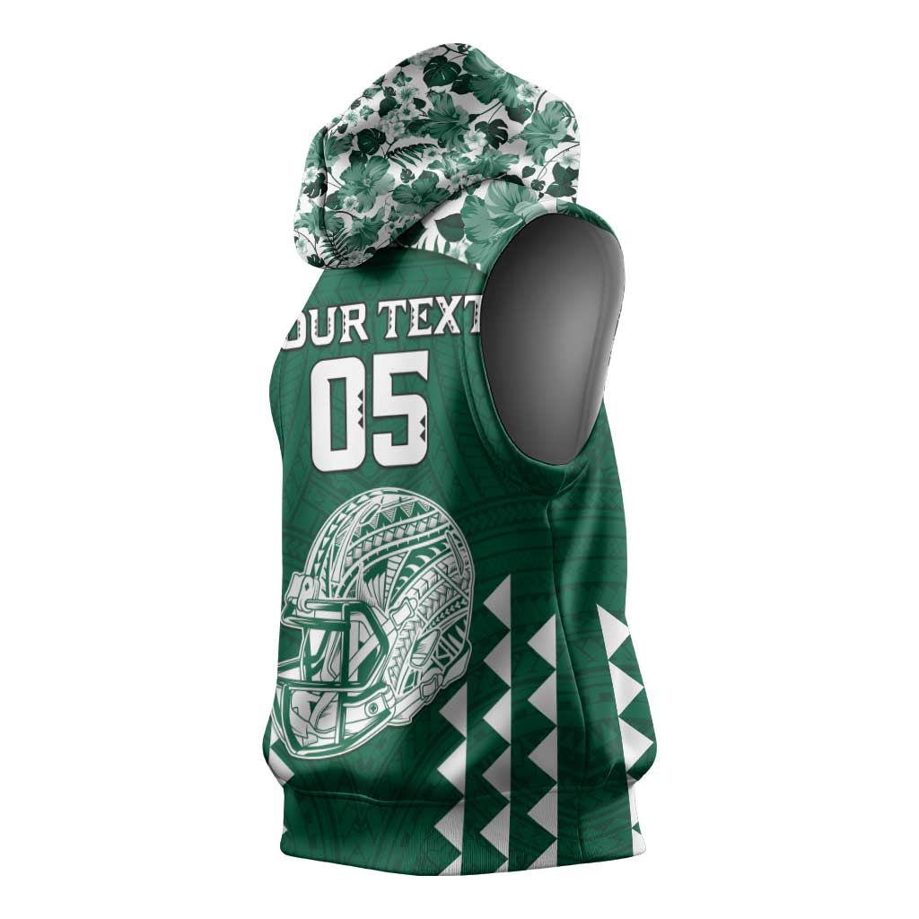 Custom Hawaii Football Sleeveless Hoodie Rainbow Warriors Tropical Vibes LT05 - Polynesian Pride