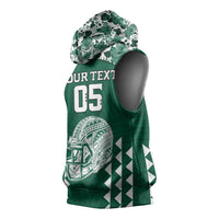 Custom Hawaii Football Sleeveless Hoodie Rainbow Warriors Tropical Vibes LT05 - Polynesian Pride