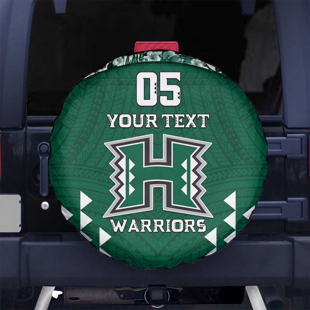 Custom Hawaii Football Spare Tire Cover Rainbow Warriors Tropical Vibes LT05 No hole Green - Polynesian Pride