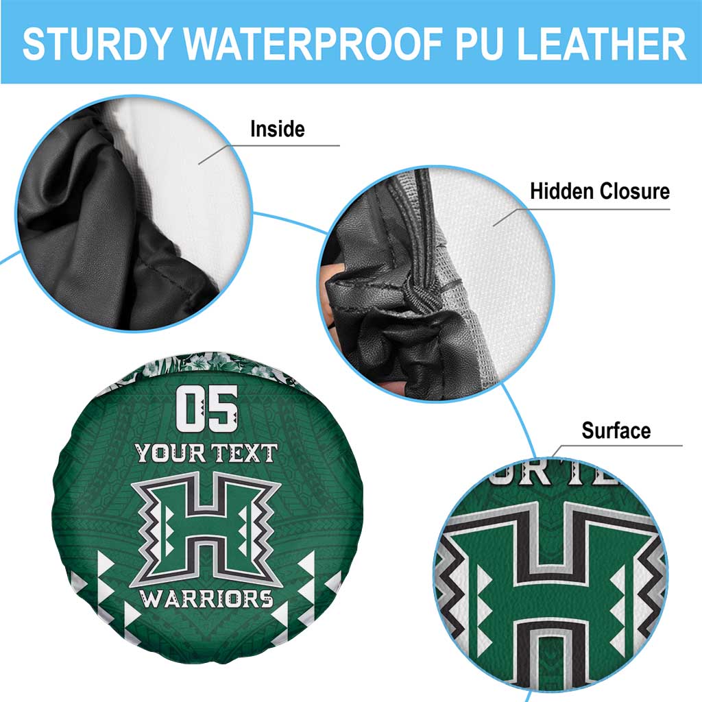 Custom Hawaii Football Spare Tire Cover Rainbow Warriors Tropical Vibes LT05 - Polynesian Pride